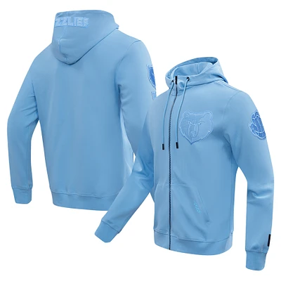 Men's Pro Standard Light Blue Memphis Grizzlies Triple Tonal DK Full-Zip Hoodie Jacket