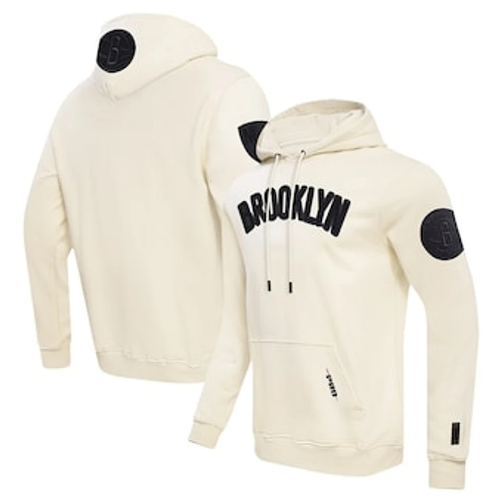 Men's Pro Standard Cream Brooklyn Nets Triple Tonal DK Pullover Hoodie