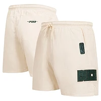 Men's Pro Standard Cream Milwaukee Bucks Triple Tonal Woven Shorts