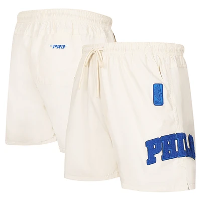 Men's Pro Standard Cream Philadelphia 76ers Triple Tonal Woven Shorts