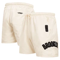 Men's Pro Standard Cream Brooklyn Nets Triple Tonal Woven Shorts