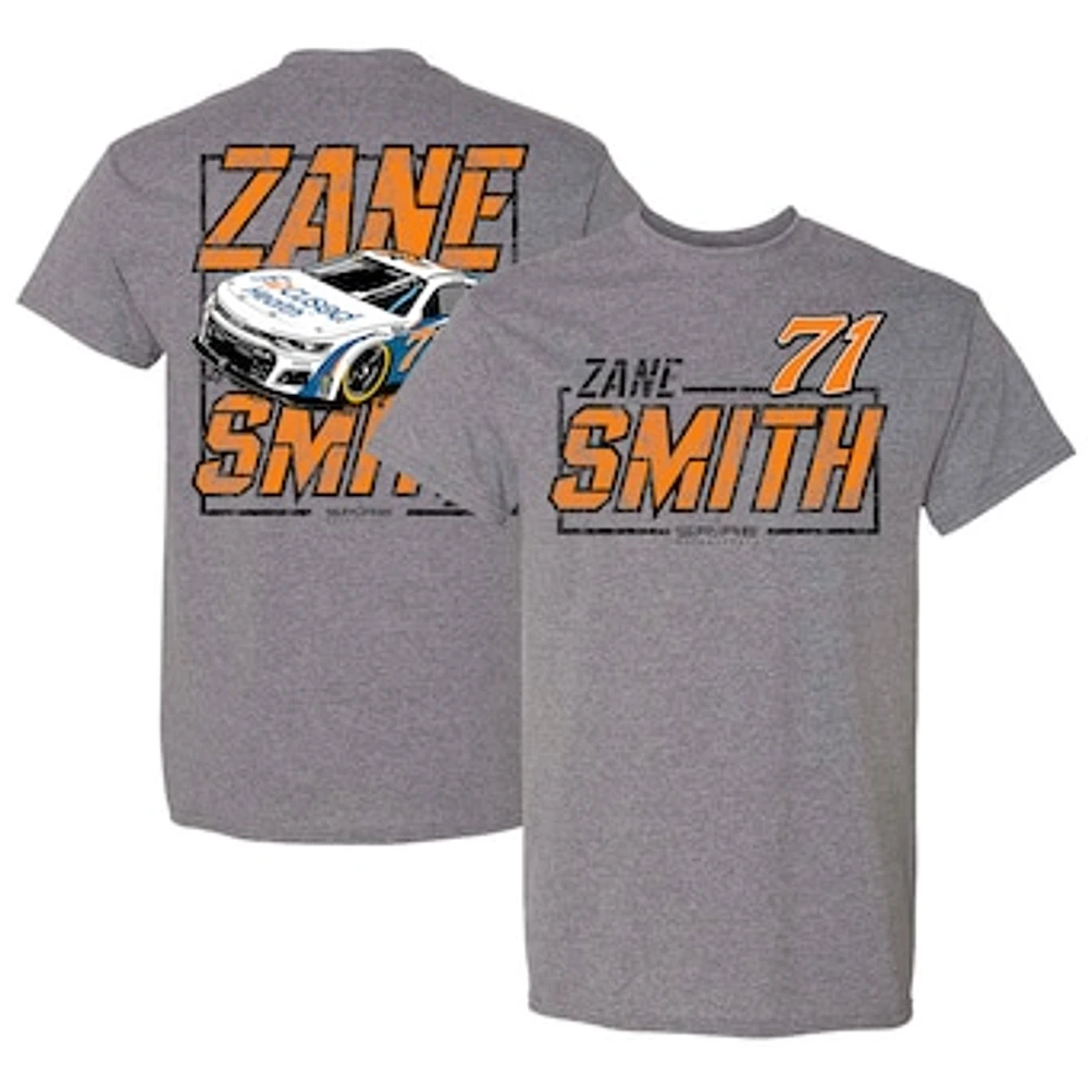 Men's Heather Charcoal Zane Smith  Car T-Shirt