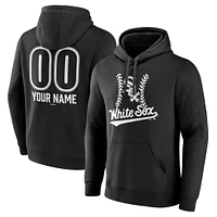 Men's  Black Chicago White Sox Personalized Name & Number Fastball Pullover Hoodie