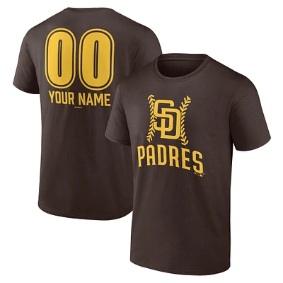 Men's  Brown San Diego Padres Personalized Name & Number Fastball T-Shirt