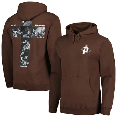 Unisex Primitive Apparel Brown Bob Marley King Pullover Hoodie