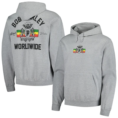 Unisex Primitive Apparel Heather Gray Bob Marley Heritage Pullover Hoodie