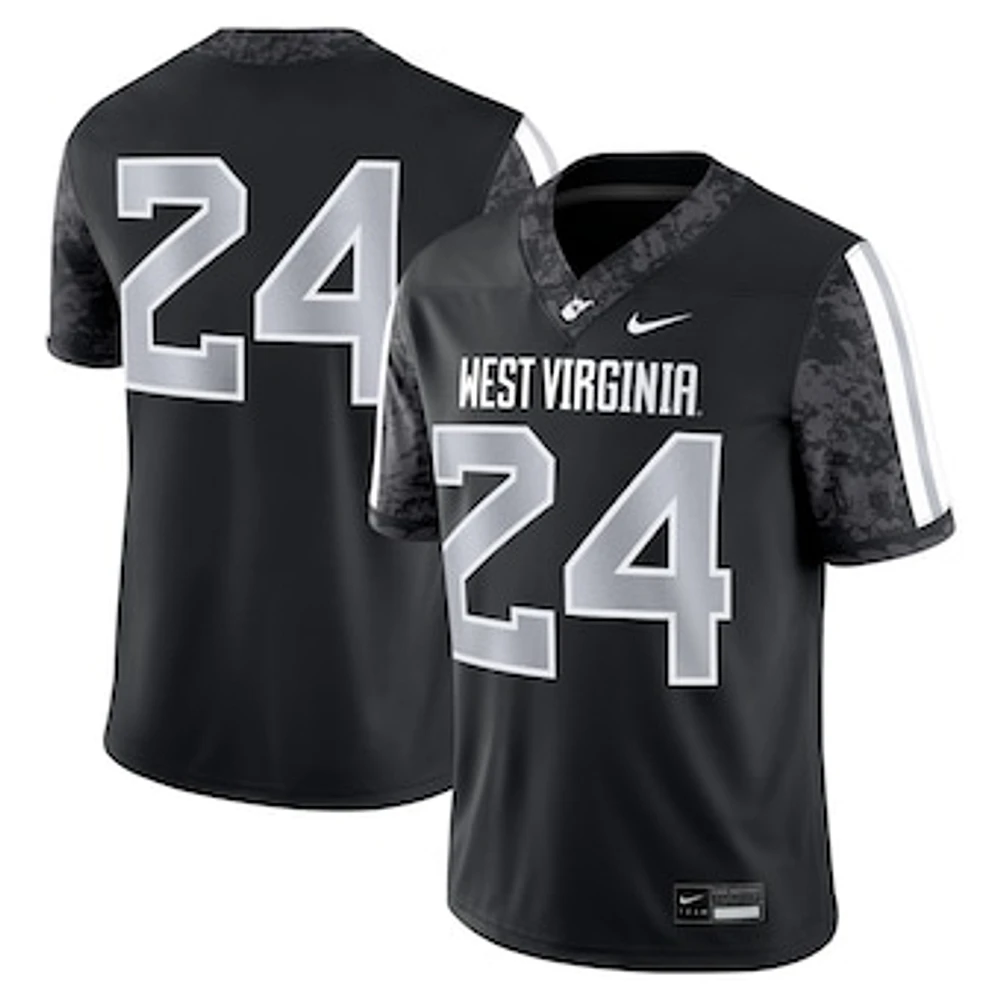 Men's Nike #24 Black West Virginia Mountaineers Alternate Game Jersey