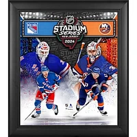 New York Rangers vs. New York Islanders Framed 15" x 17" 2024 NHL Stadium Series Matchup Logo Collage