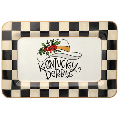 Kentucky Derby 150 Logo Checkerboard Platter