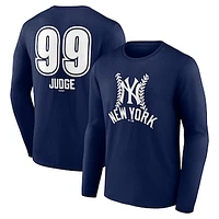 Men's Aaron Judge Navy New York Yankees Fastball Player Name & Number Long Sleeve T-Shirt