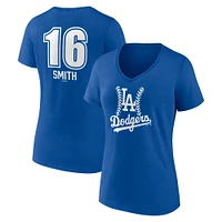 Women's Will Smith Royal Los Angeles Dodgers Fastball Player Name & Number V-Neck T-Shirt