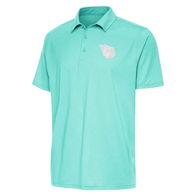 Men's Antigua  Heather Aqua Cleveland Guardians Par 3 Polo