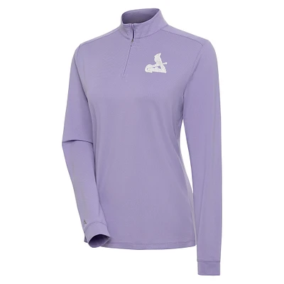 Women's Antigua  Purple St. Louis Cardinals Finish Quarter-Zip Pullover Top