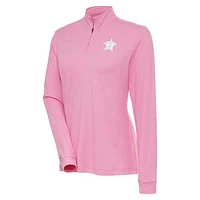 Women's Antigua  Pink Houston Astros Mentor Quarter-Zip Pullover Top