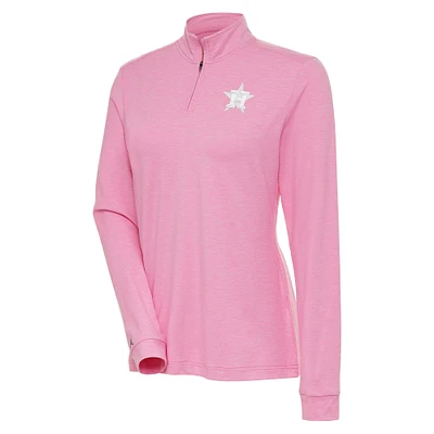 Women's Antigua  Pink Houston Astros Mentor Quarter-Zip Pullover Top