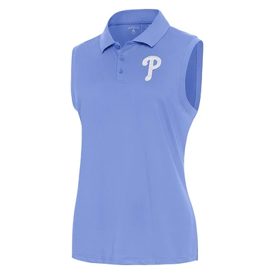 Women's Antigua  Lavender Philadelphia Phillies Recap Sleeveless Polo