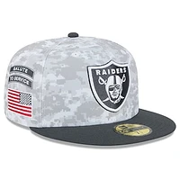 Men's New Era Arctic Camo/Graphite Las Vegas Raiders 2024 Salute To Service 59FIFTY Fitted Hat