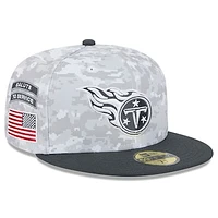 Men's New Era Arctic Camo/Graphite Tennessee Titans 2024 Salute To Service 59FIFTY Fitted Hat