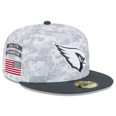 Men's New Era Arctic Camo/Graphite Arizona Cardinals 2024 Salute To Service 59FIFTY Fitted Hat