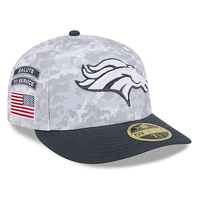 Men's New Era Arctic Camo/Graphite Denver Broncos 2024 Salute To Service Low Profile 59FIFTY Fitted Hat