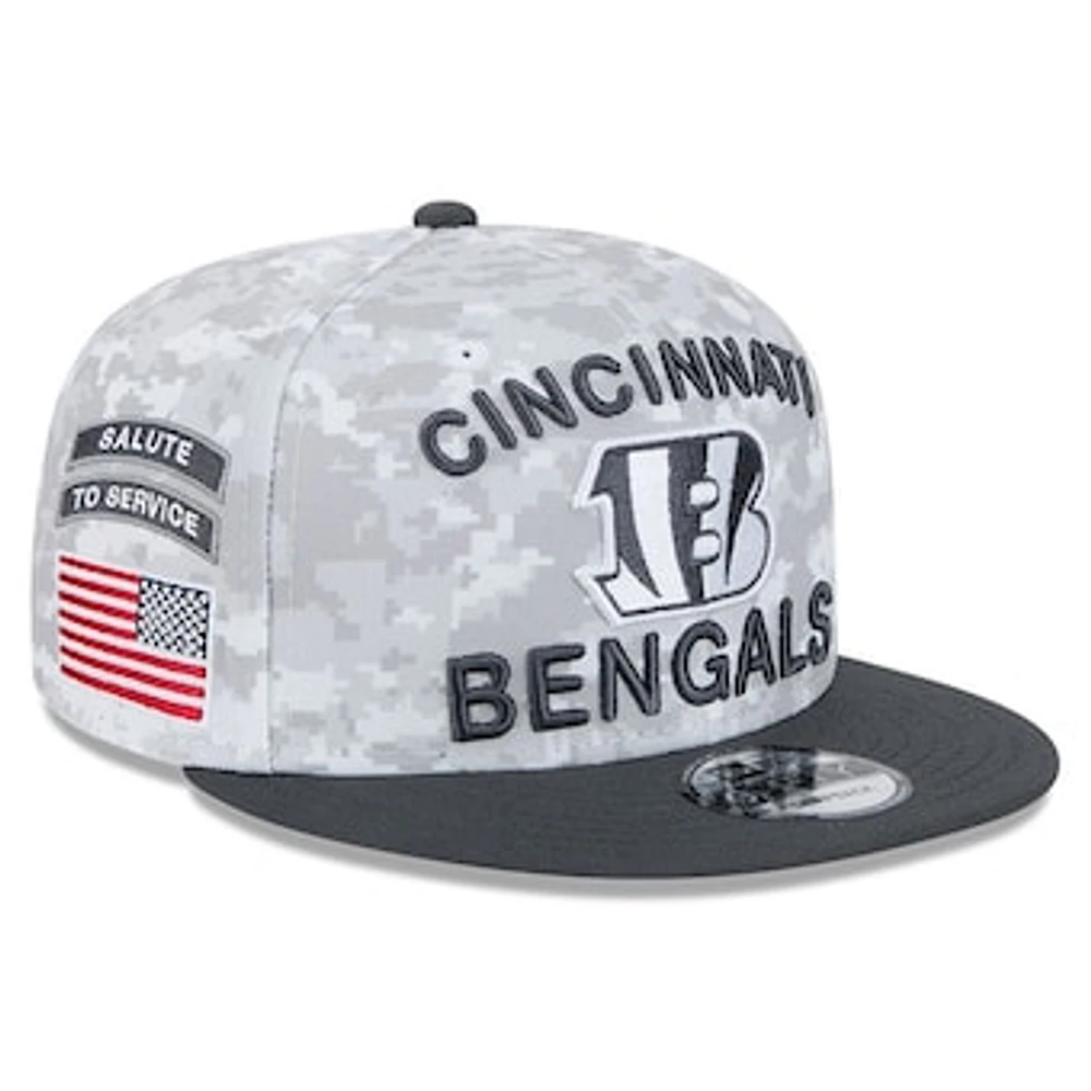 Men's New Era  White/Graphite Cincinnati Bengals 2024 Salute To Service 9FIFTY Snapback Hat