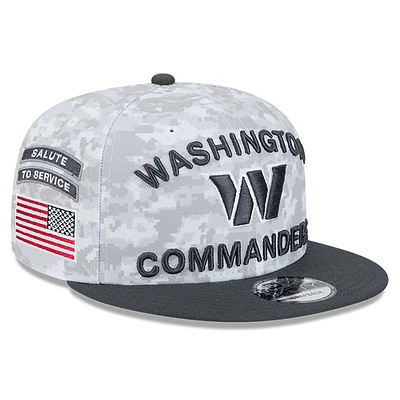 Men's New Era  White/Graphite Washington Commanders 2024 Salute To Service 9FIFTY Snapback Hat