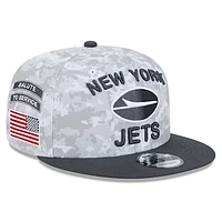 Men's New Era  White/Graphite New York Jets 2024 Salute To Service 9FIFTY Snapback Hat