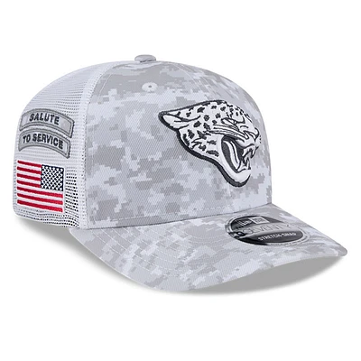 Men's New Era  White Jacksonville Jaguars 2024 Salute To Service Digital Camo 9SEVENTY Stretch-Snap Hat