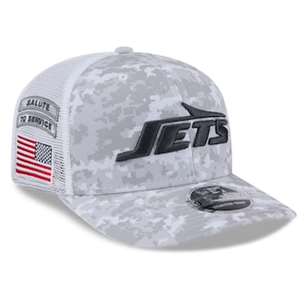 Men's New Era  White New York Jets 2024 Salute To Service Digital Camo 9SEVENTY Stretch-Snap Hat