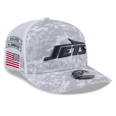 Men's New Era  White New York Jets 2024 Salute To Service Digital Camo 9SEVENTY Stretch-Snap Hat