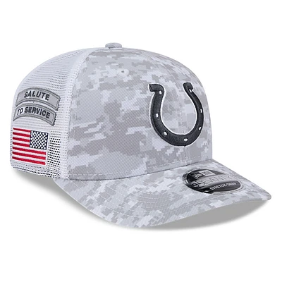 Men's New Era  White Indianapolis Colts 2024 Salute To Service Digital Camo 9SEVENTY Stretch-Snap Hat