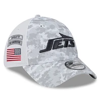 Men's New Era  White New York Jets 2024 Salute To Service Digital Camo 39THIRTY Flex Hat