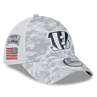 Men's New Era  White Cincinnati Bengals 2024 Salute To Service Digital Camo 39THIRTY Flex Hat