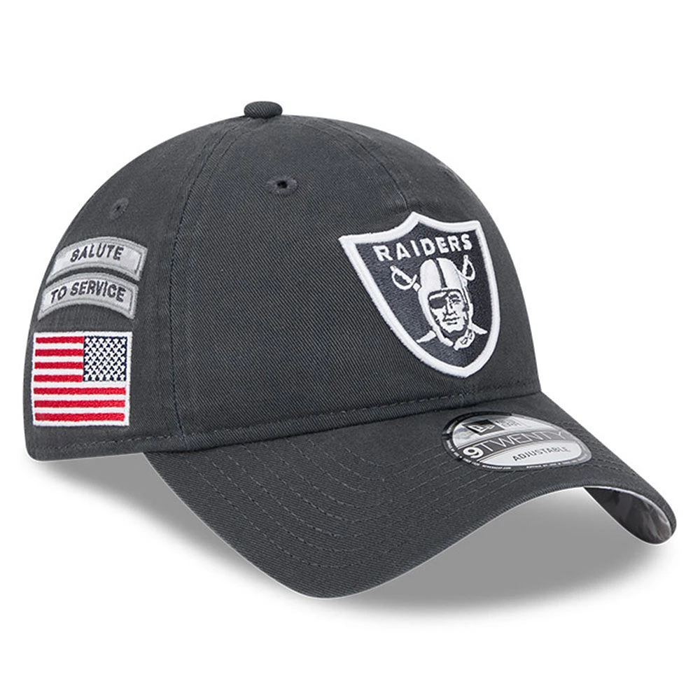 Men's New Era  Graphite Las Vegas Raiders 2024 Salute To Service 9TWENTY Adjustable Hat