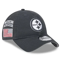 Men's New Era  Graphite Pittsburgh Steelers 2024 Salute To Service 9TWENTY Adjustable Hat