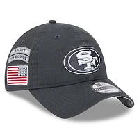 Men's New Era  Graphite San Francisco 49ers 2024 Salute To Service 9TWENTY Adjustable Hat