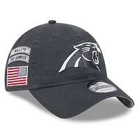 Men's New Era  Graphite Carolina Panthers 2024 Salute To Service 9TWENTY Adjustable Hat