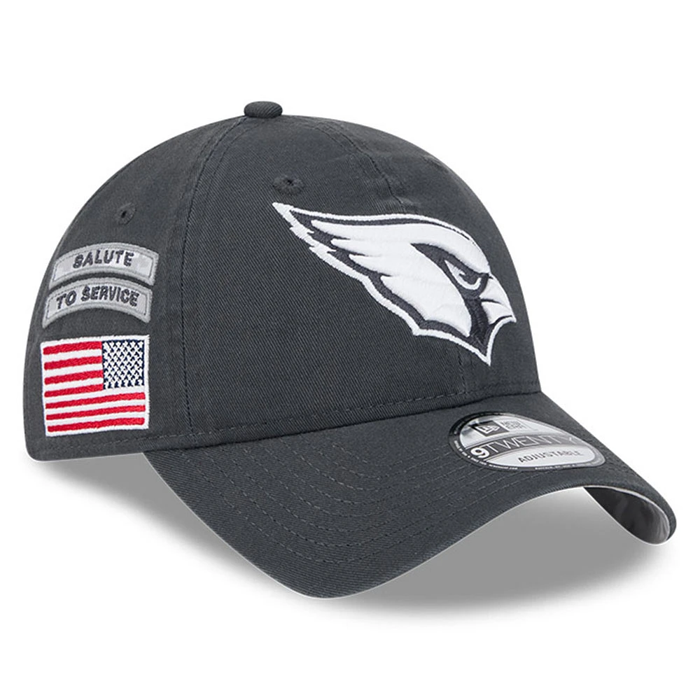 Men's New Era  Graphite Arizona Cardinals 2024 Salute To Service 9TWENTY Adjustable Hat