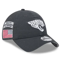 Men's New Era  Graphite Jacksonville Jaguars 2024 Salute To Service 9TWENTY Adjustable Hat