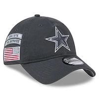 Men's New Era  Graphite Dallas Cowboys 2024 Salute To Service 9TWENTY Adjustable Hat