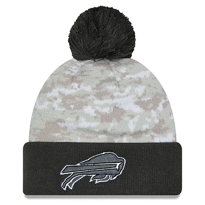 Men's New Era  White/Graphite Buffalo Bills 2024 Salute To Service Digital Camo Cuffed Knit Hat with Pom