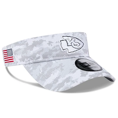 Men's New Era  White Kansas City Chiefs 2024 Salute To Service Digital Camo Adjustable Visor