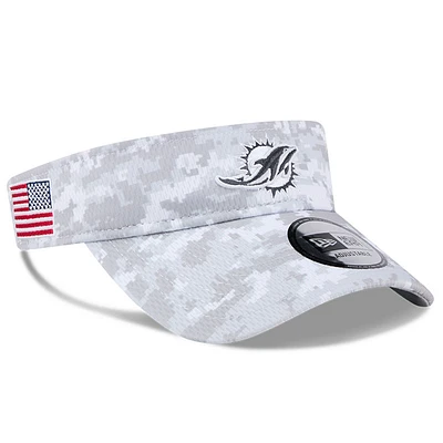 Men's New Era  White Miami Dolphins 2024 Salute To Service Digital Camo Adjustable Visor