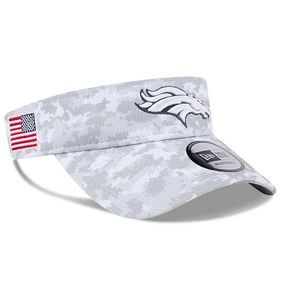 Men's New Era  White Denver Broncos 2024 Salute To Service Digital Camo Adjustable Visor