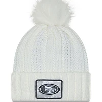 Women's New Era White San Francisco 49ers 2024 Salute To Service Cuffed Knit Hat with Pom