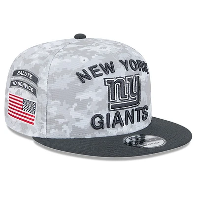 Youth New Era White/Graphite New York Giants 2024 Salute To Service 9FIFTY Snapback Hat