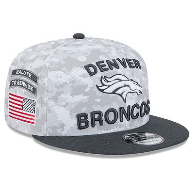 Youth New Era White/Graphite Denver Broncos 2024 Salute To Service 9FIFTY Snapback Hat