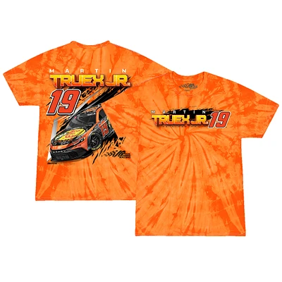 Youth Joe Gibbs Racing Team Collection  Orange Martin Truex Jr Bass Pro Shops Car Tie-Dye T-Shirt