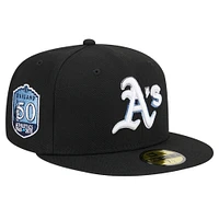 Men's New Era Black Oakland Athletics  Raceway 59FIFTY Fitted Hat