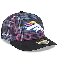 Men's New Era Black Denver Broncos 2024 NFL Crucial Catch Plaid Low Profile 59FIFTY Fitted Hat